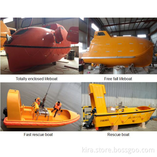 Free fall FRP lifeboat with diesel engine and davit